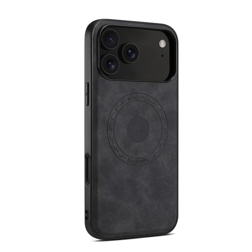 Magnetic PU Leather Phone Case for iPhone 17/18 - Matte Black (N52)