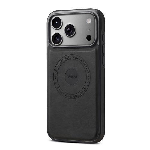 PU Skin Feel Phone Case N52 Magnetic Wireless Charging, Matte Black TPU PC Frame, Side Leather Wrap, Wholesale