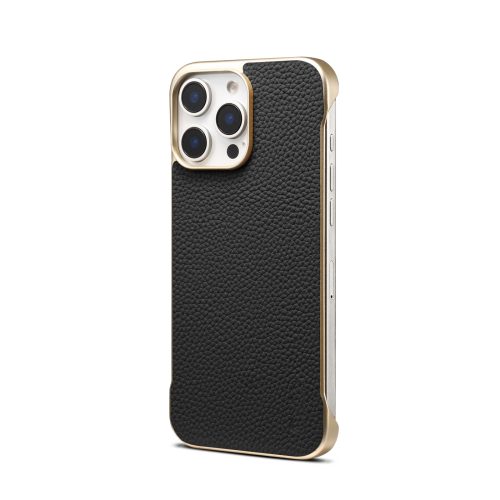 Premium Pebbled Genuine Leather Magnetic Phone Case for iPhone 16 15 14 with N52 Magnetic Wireless Charging