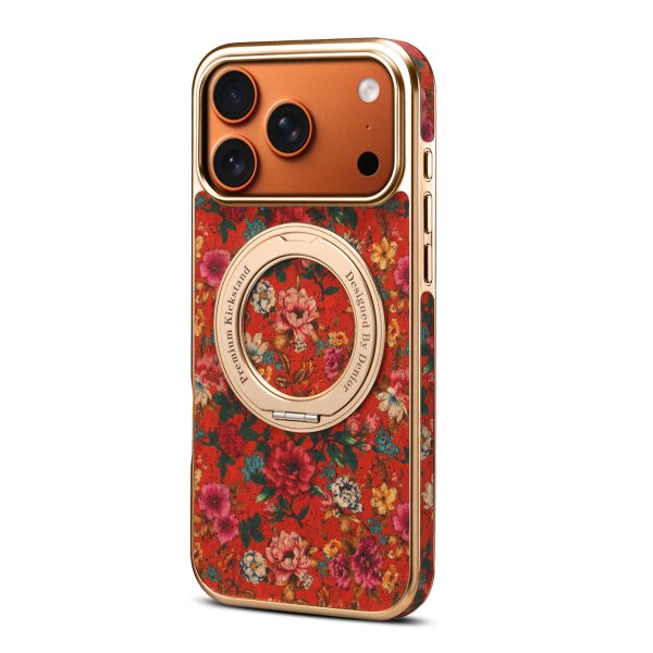 Eco-friendly cork phone case with 360° rotating kickstand, suitable for video watching and live streaming use.
