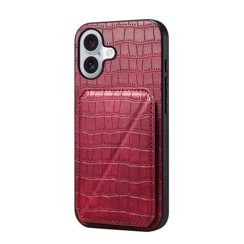 Luxury Crocodile Pattern PU Leather Case for iPhone X XS XR 11-18 Pro Max Hidden Dual Card Slot Kickstand Holder Cover