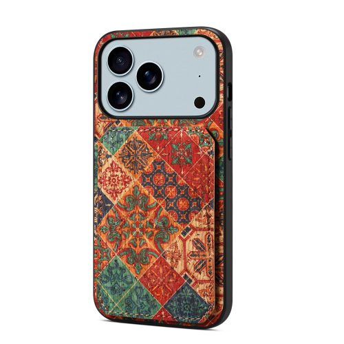 Wholesale Eco-friendly Natural Cork Phone Case for iPhone X XS XR 11-18, European Floral Pattern Hidden 2-Card Wallet Cover