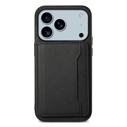 PU Leather Wallet Case with 4 Card Slots & Kickstand - Matte Black (OEM)