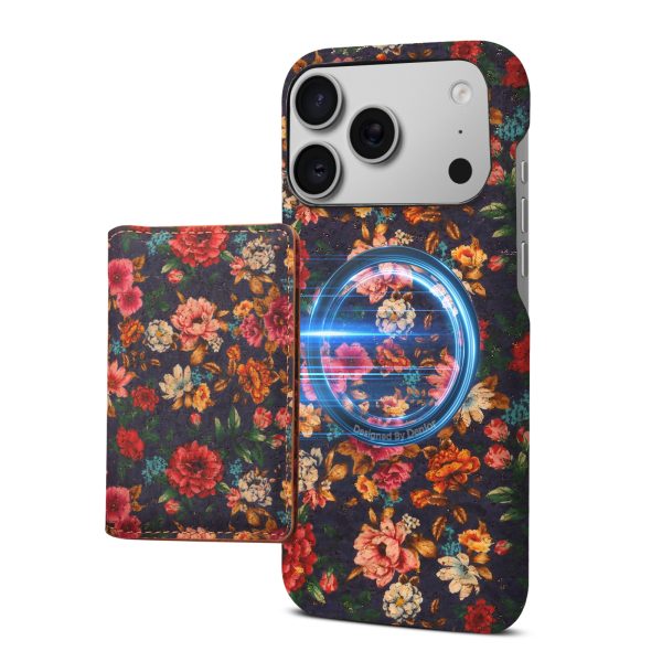 Imported Process Printed Phone Case PC Hard Shell Full-Wrap Leather Design with Magnetic Wallet Stand for iPhone 14-18