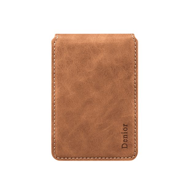 PU Faux Leather Vintage Texture Phone Card Holder with N52 Strong Magnetic Attachment RFID Blocking 3 Card Capacity