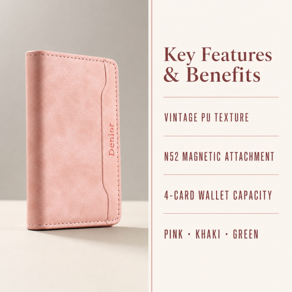 calowv55_10 PU Leather Wallet Case with 4 Card Slots & Kickstand - Matte Black (OEM)