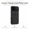 Magnetic PU Leather Phone Case for iPhone 17/18 - Matte Black (N52)