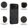 Magnetic PU Leather Phone Case for iPhone 17/18 - Matte Black (N52)