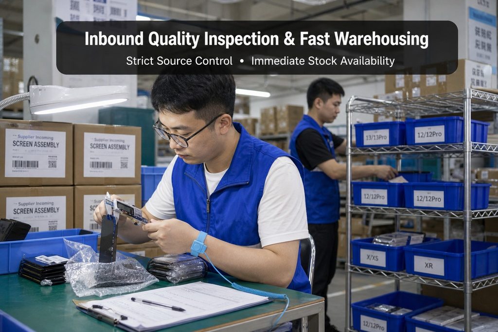 Inbound quality sampling and fast spare-parts warehousing