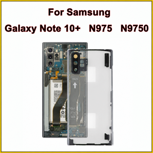 Suitable for Samsung Galaxy Note10+ N975 V9750 Transparent Glass Back Cover Plus Battery with Frame