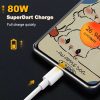 80W USB Type C Charging Cable Braided Fast Charger Cord Super Dart Data Sync Wire Durable for Smartphones Tablets