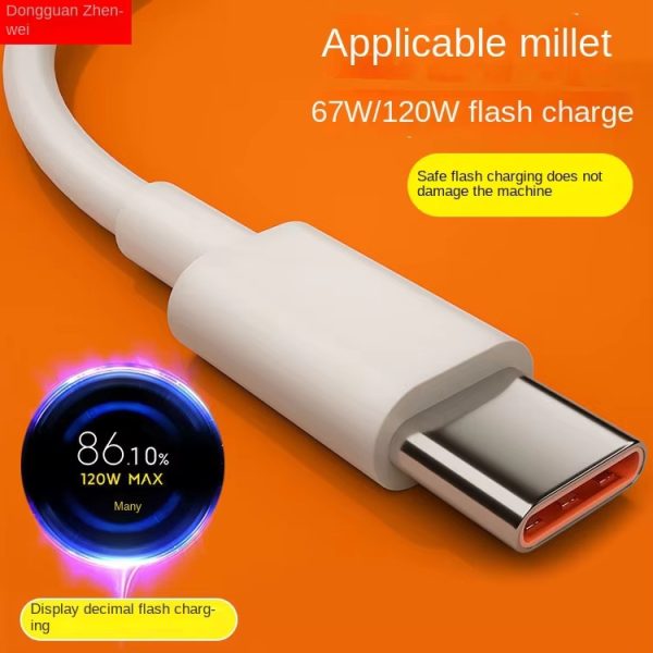120W USB 3.0 Type C Fast Charging Cable 6A 2m High Speed Data Sync Cord TPE Jacket for Phone Lap Tablet