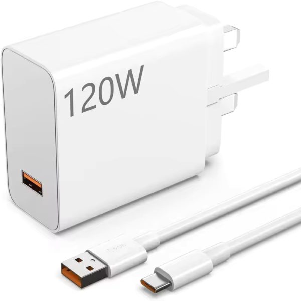 120W UK Wall Charger Universal Fast Charging Adapter Multi Port USB Type C Mobile Phone Power Supply