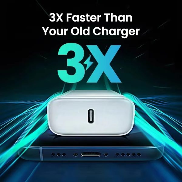 30W PD USB C Fast Charger Wall Plug Type C Charging Cable for iPhone 11 12 13 14 15 16 17 Air Pro Plus