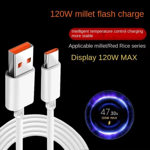 120W USB 3.0 Type C Fast Charging Cable 6A 2m High Speed Data Sync Cord TPE Jacket for Phone Lap Tablet