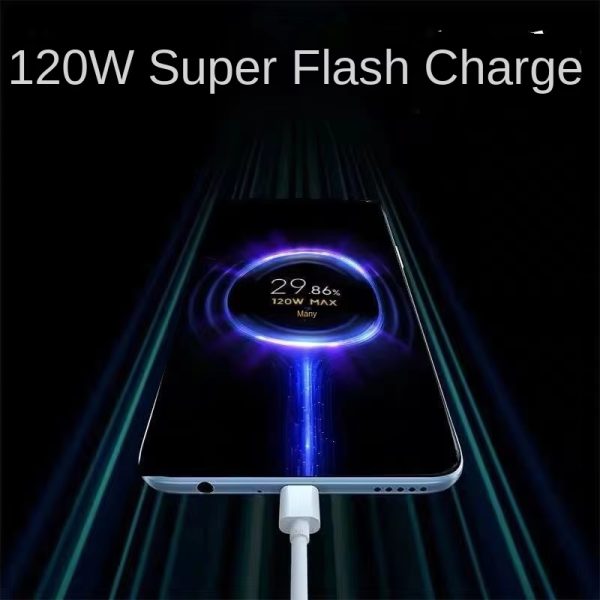 120W USB 3.0 Type C Fast Charging Cable 6A 2m High Speed Data Sync Cord TPE Jacket for Phone Lap Tablet