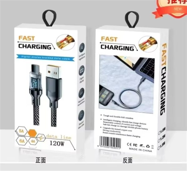 100W USB C Fast Charging Cable PD Data Cord With LED Power Display for Phone Lap Tablet