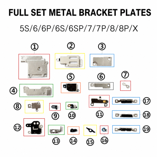 Metal Bracket Plate Set for iPhone 5S 6 6 Plus 6S 6S Plus 7 7 Plus 8 8 Plus X Repair Replacement