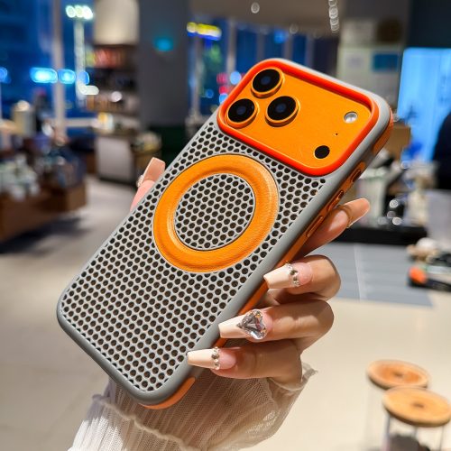 Custom 8-Color Magnetic Phone Case for iPhone 18 17 16 15 14, Shockproof TPE PC TPU Double-layer Mesh Shield Cover