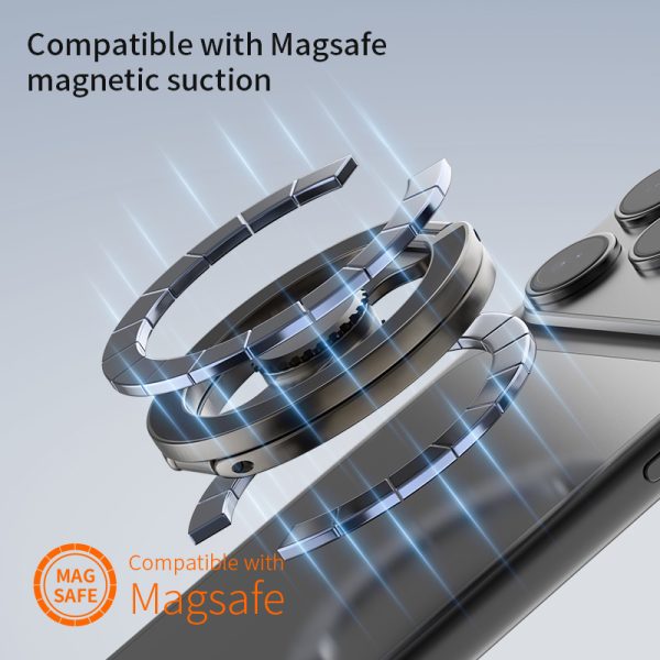 Fingertip Gyroscope Magnetic Phone Holder Fully Foldable Double Sided Stand with Kickstand for Smartphone