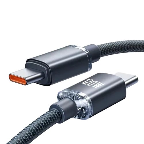 120W USB Type C Charging Cable 6A PD Fast Charge Braided Data Cord for Mobile Phones