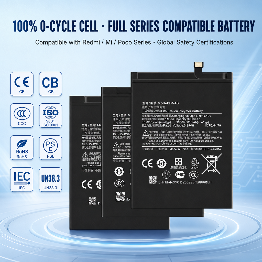 For Redmi Smartphones Battery- Redmi Poco Series Replacement 100%25 0-Cycle Grade Pure Cobalt Cells 800+ Deep Cycles