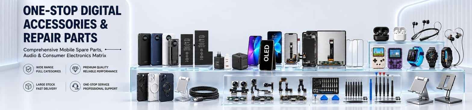 One-stop digital accessories and repair parts - mobile phone spare parts, batteries, screens, chargers, audio and consumer electronics