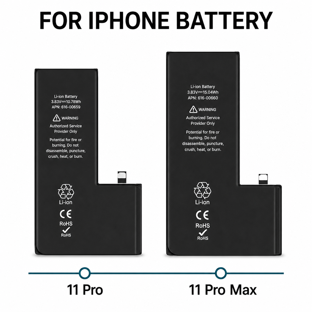 Pure Cobalt 0-Cycle Li-ion Internal Replacement Battery for Apple iPhone 4 to 16 Pro Repair Parts