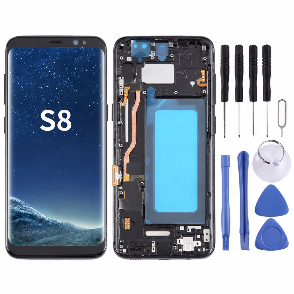 For S8 Screen Assembly SM-G950F OLED Display with Frame OEM Grade High Brightness Sensitive Touch Made in China